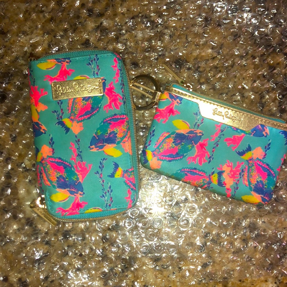 Lilly Pulitzer Matching Wristlet & ID Key Case